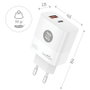 Tech One Tech Cargador de Pared GaN 65W TEC2273 con Cable USB-C Blanco